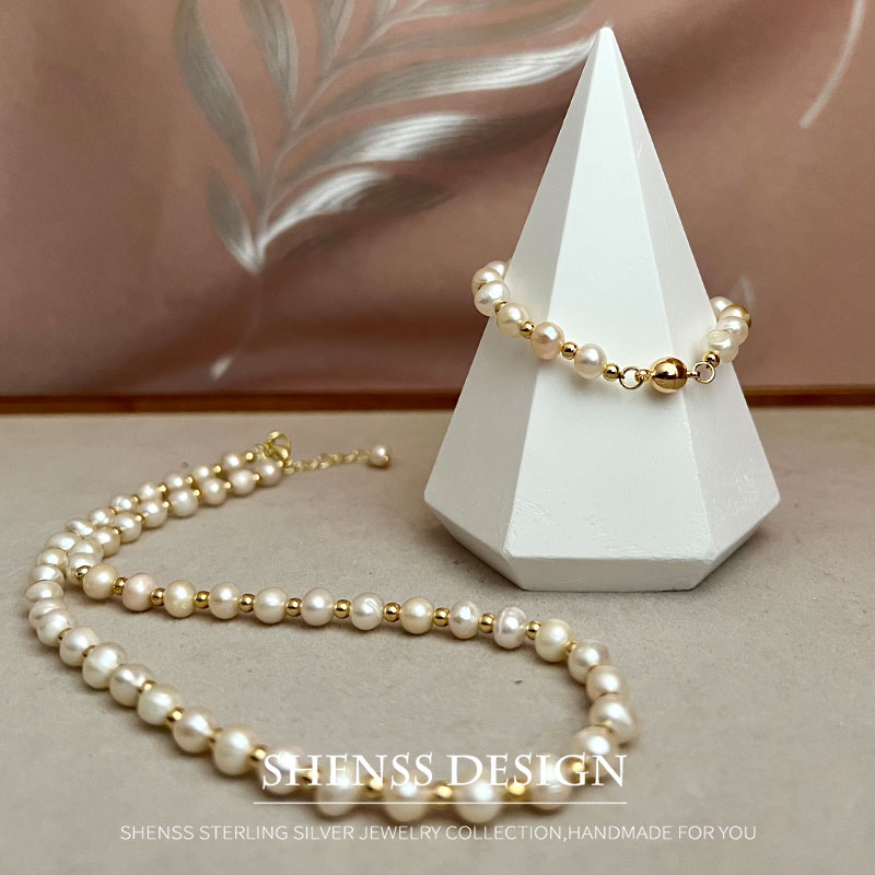 Pearl Necklace Set - Colar de pérolas de água doce