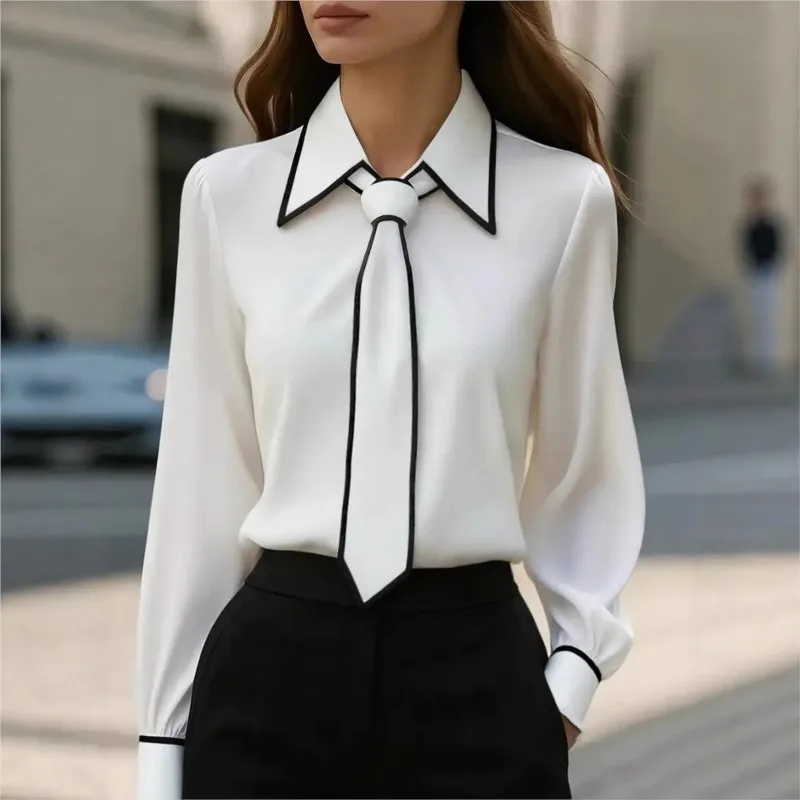 Women'S Formal Wear Suits - Blusa feminina moda camisa formal laço