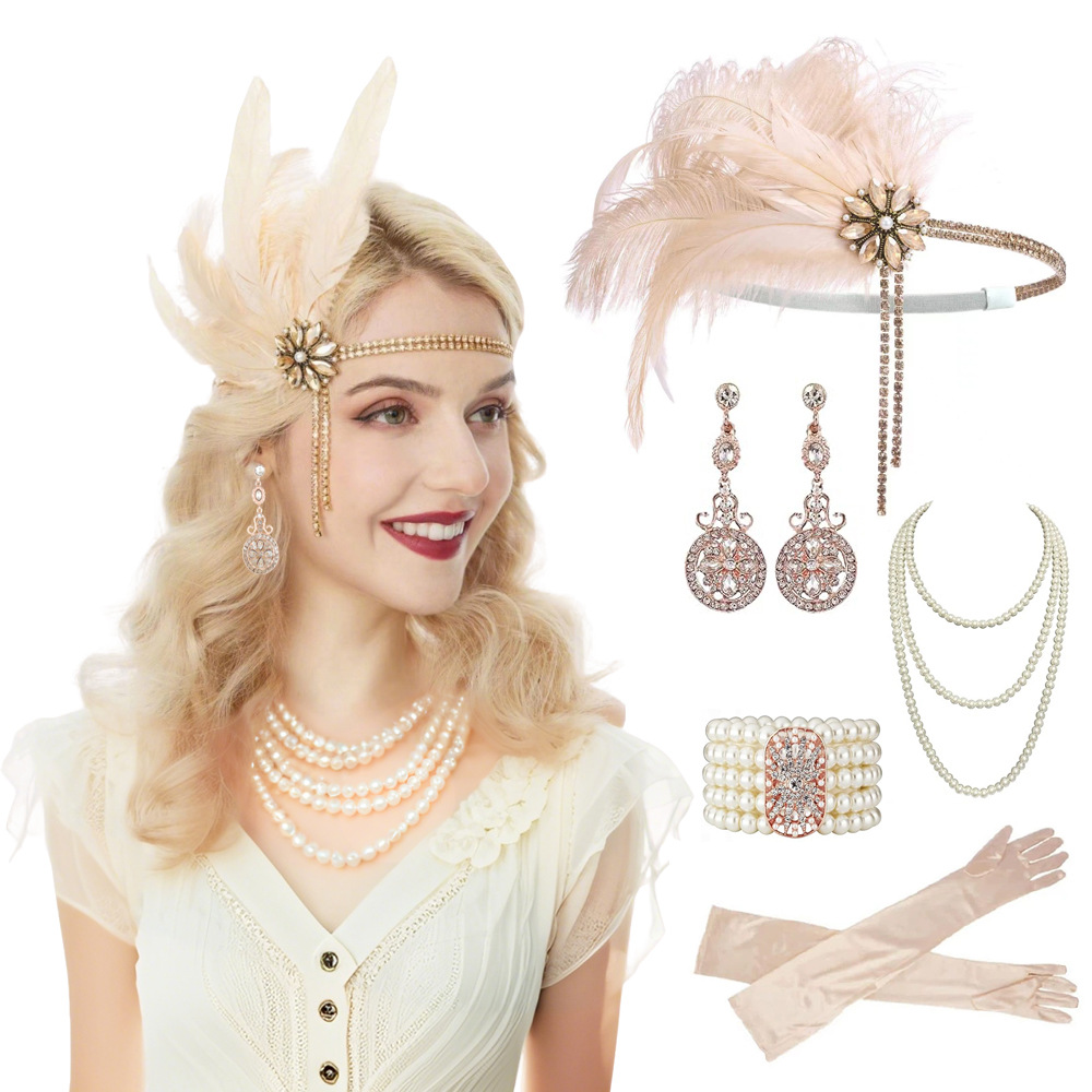 Pearl Necklace Set - Conjunto de Joias Vintage Anos 20