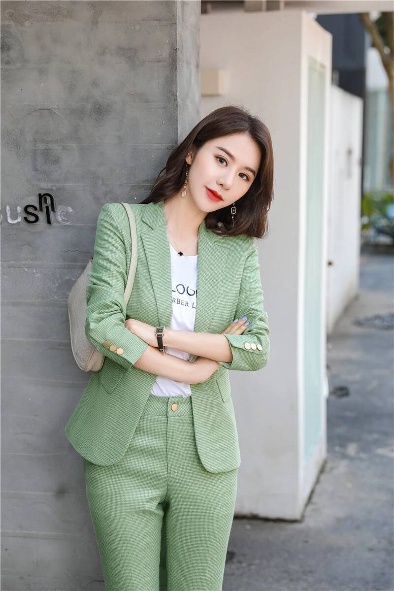 Women Formal Wear Designers - Novidade uniforme verde projetos calças para