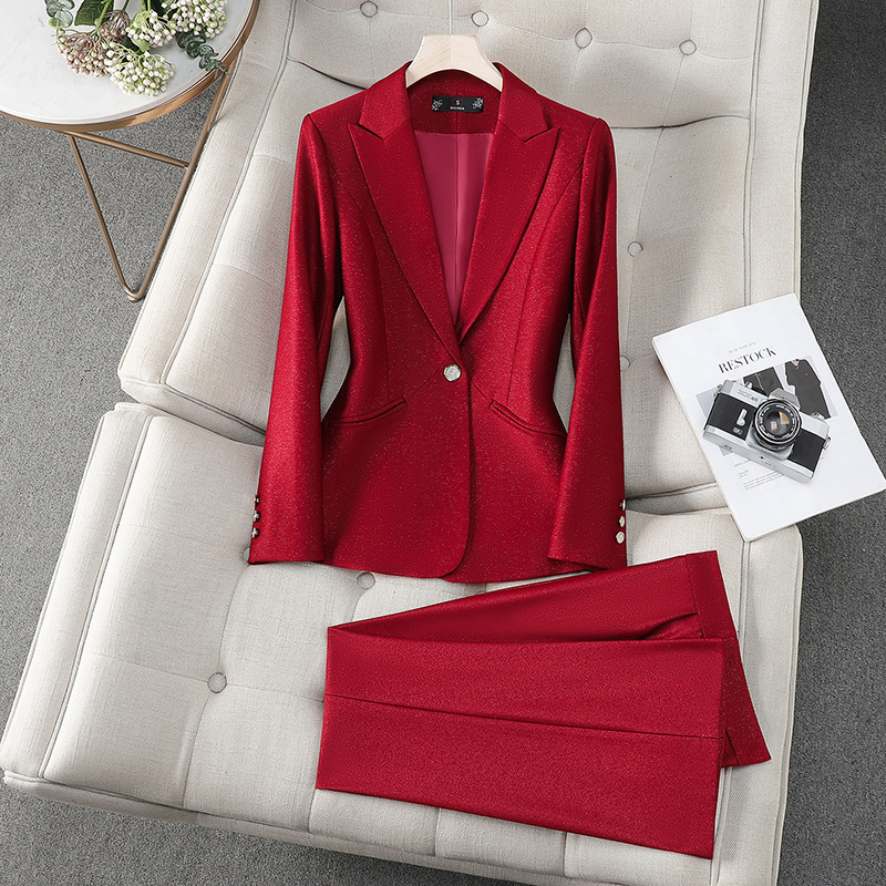 Women Formal Wear With Black Blazer - Senhoras do escritório formal calça terno