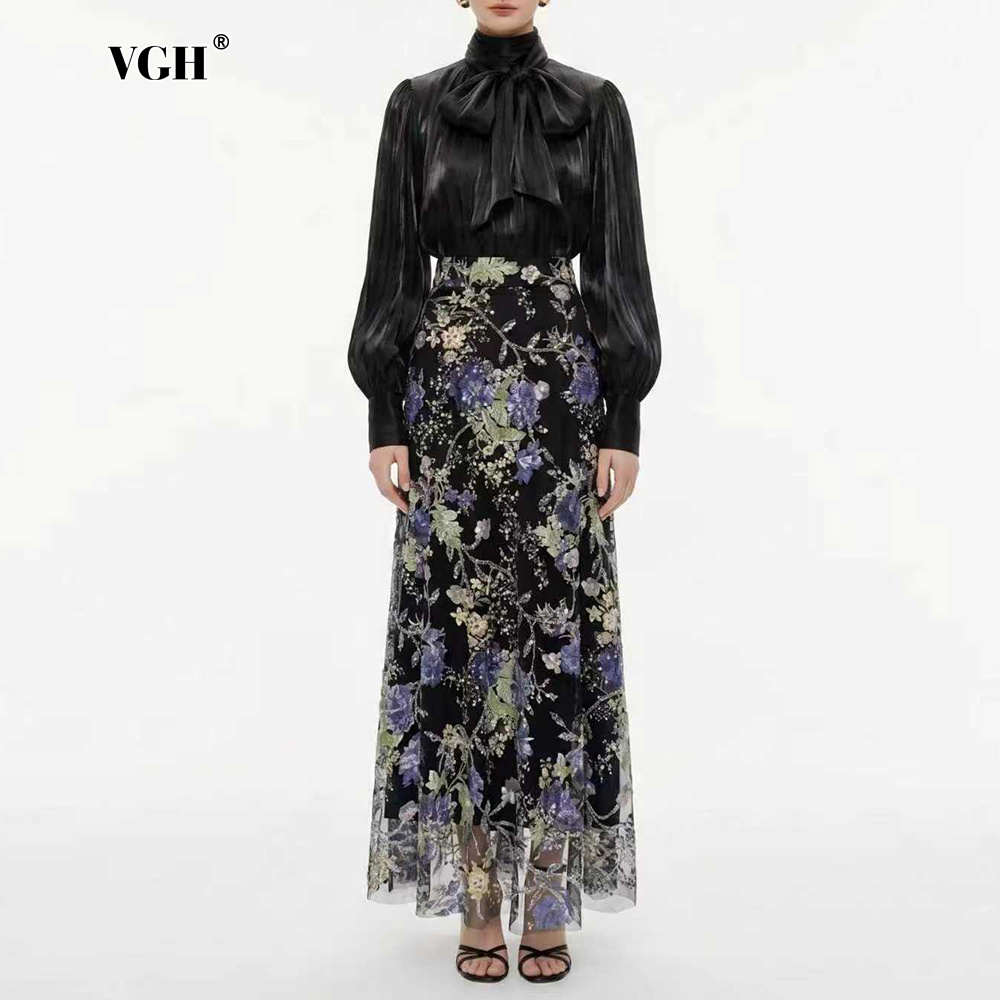 Women Formal Blouses For Evening Wear - Conjunto Elegante e Chic VGH Preto