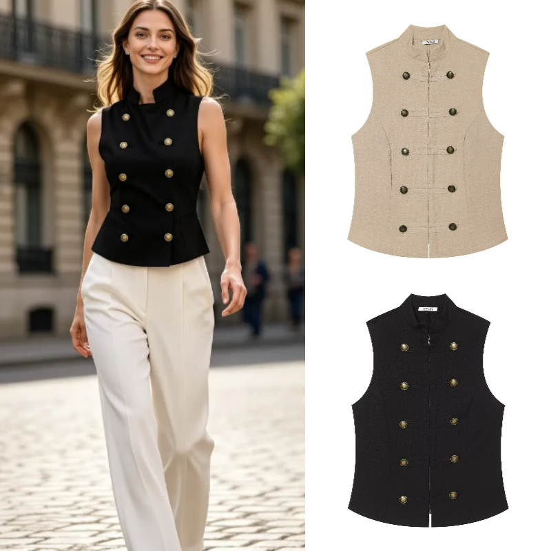 Women Formal Blouses For Evening Wear - Camisa Feminina Slim Fit Sem Mangas