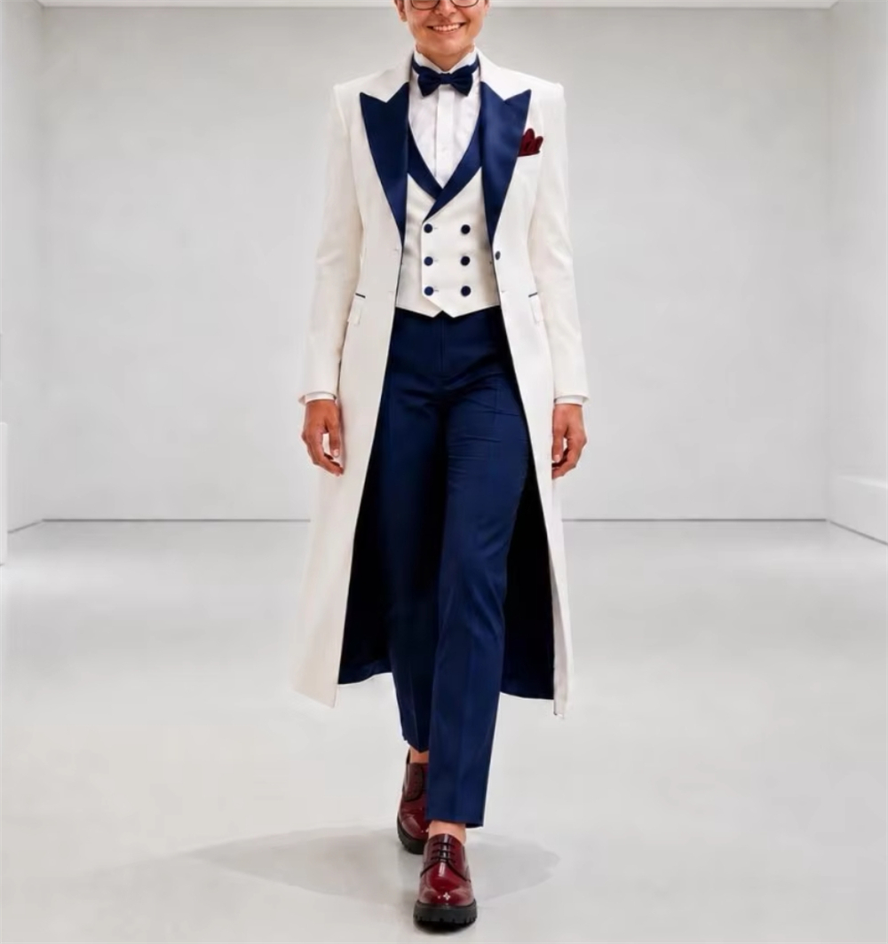 Formal Wear Women Us - Jaqueta Feminina Azul Marinho e Branca,