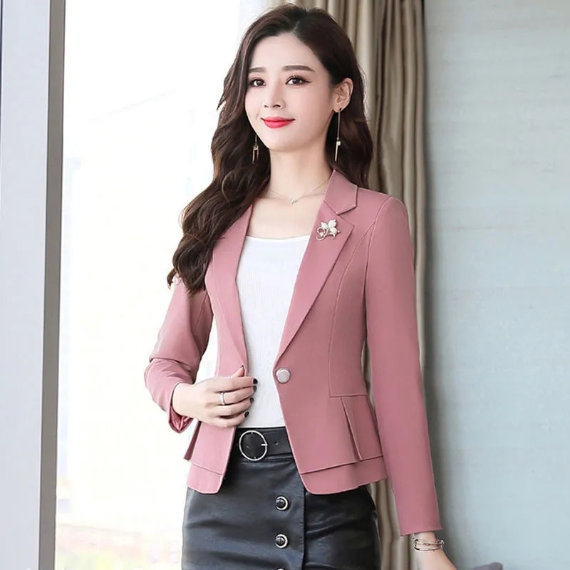 Women Formal Wear With Black Blazer - Casaco Formal Slim Feminino para Trabalho