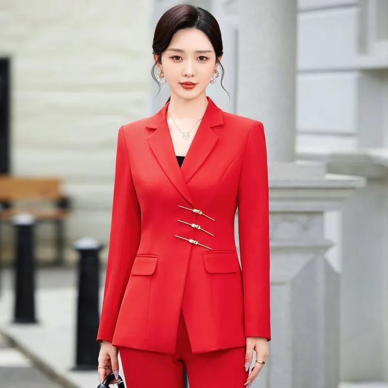 2025 moda branco vermelho pret - Women Formal Wear With Black Blazer avaliação e preço
