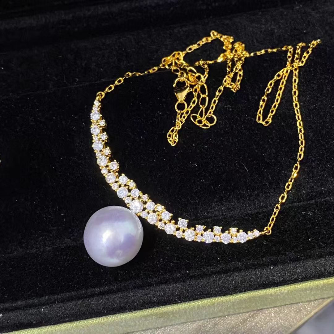 S925 prata esterlina colar des - Pearl Necklace Set avaliação e preço
