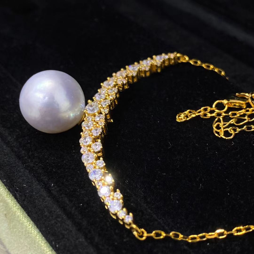 S925 prata esterlina colar des - Pearl Necklace Set avaliação e preço