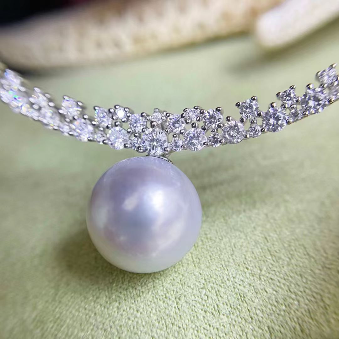 S925 prata esterlina colar des - Pearl Necklace Set avaliação e preço