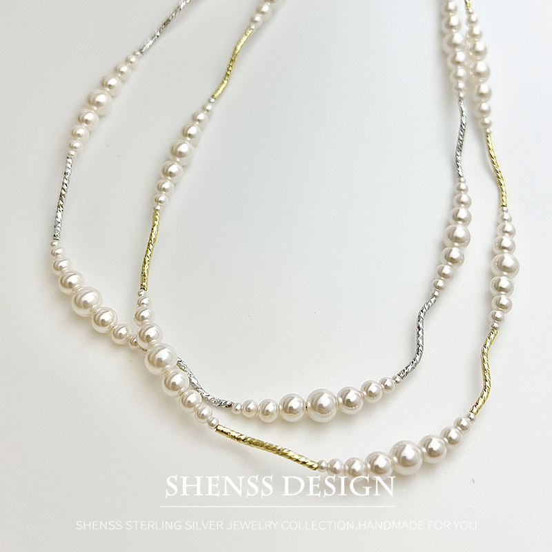 Cobre chapeado imitação pérola - Pearl Necklace Set avaliação e preço