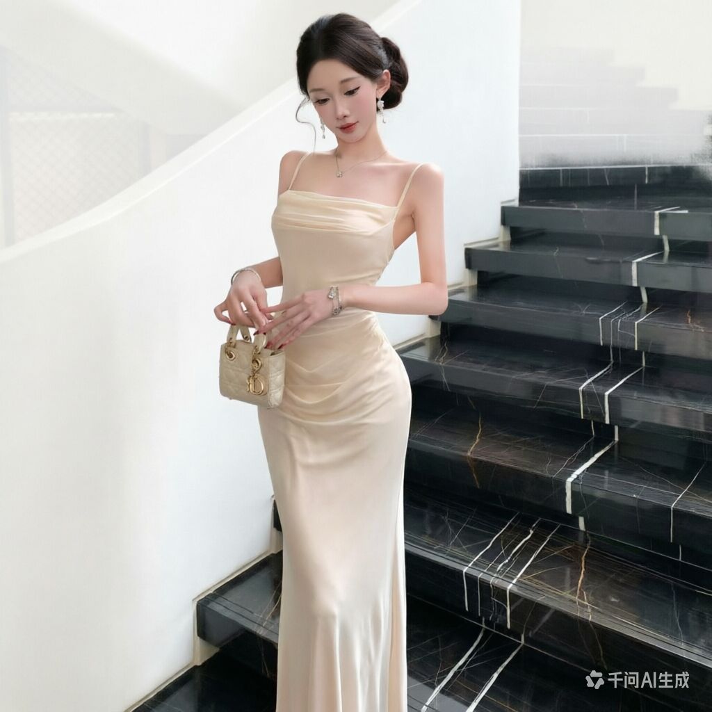 Vestido de Malha Bege Chique,  - Women Formal Wear Xxl avaliação e preço