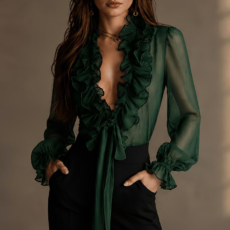 Blusa Feminina Elegante Transp - Women'S Formal Wear Blouse avaliação e preço