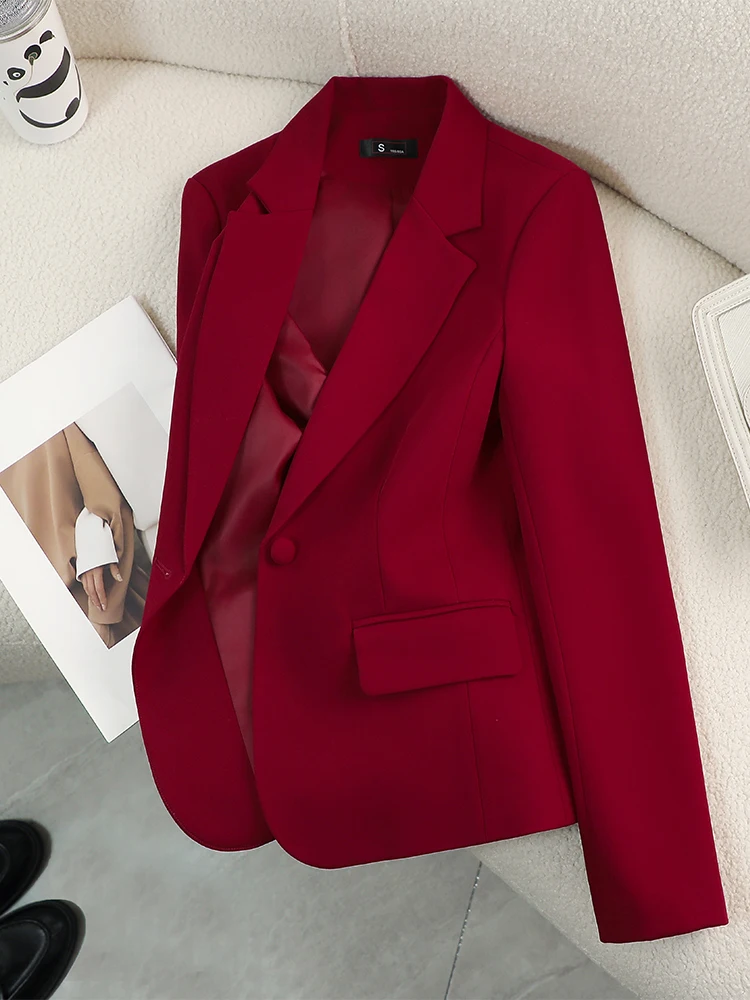 Mulheres blazer senhoras verme - Women Formal Wear With Black Blazer avaliação e preço
