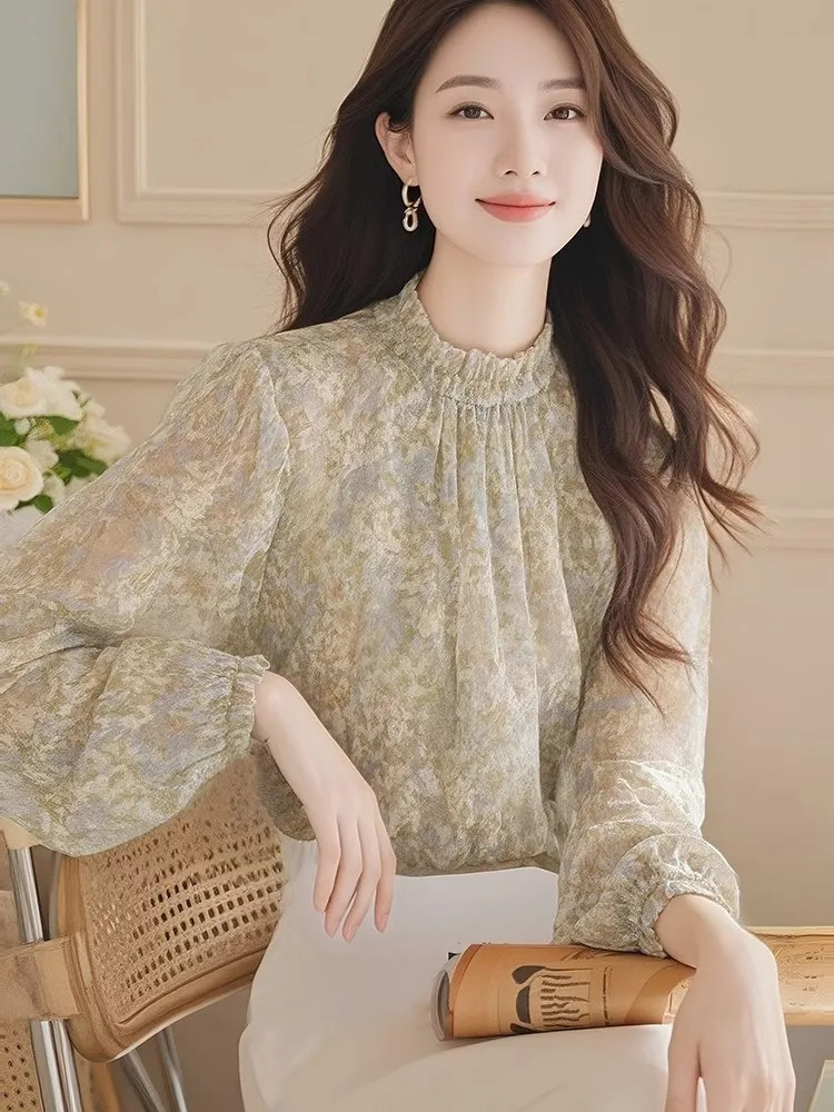 Camisas de manga comprida femi - Women Formal Blouses For Evening Wear avaliação e preço