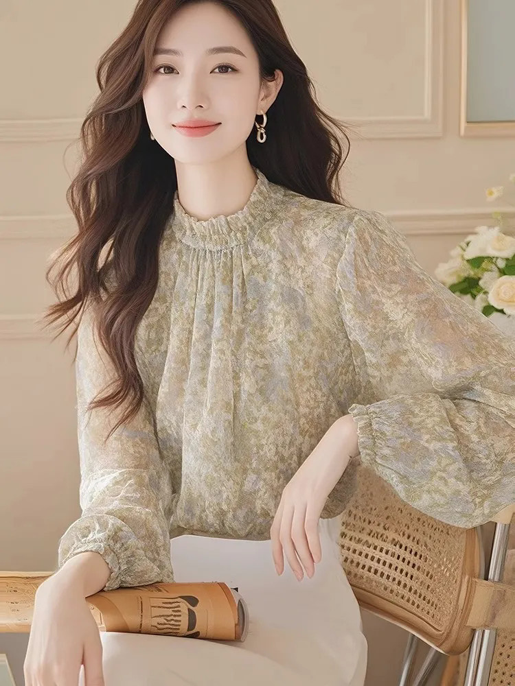 Camisas de manga comprida femi - Women Formal Blouses For Evening Wear avaliação e preço