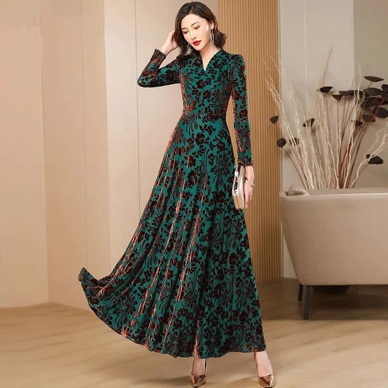 Primavera outono novo ouro vel - Women'S Green Formal Wear avaliação e preço