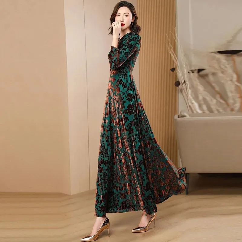 Primavera outono novo ouro vel - Women'S Green Formal Wear avaliação e preço