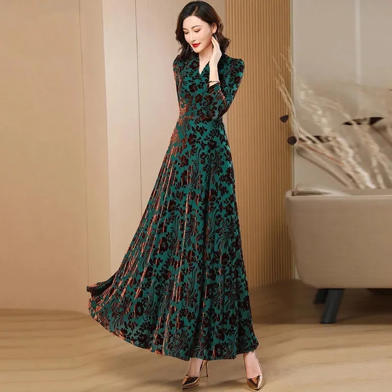 Primavera outono novo ouro vel - Women'S Green Formal Wear avaliação e preço