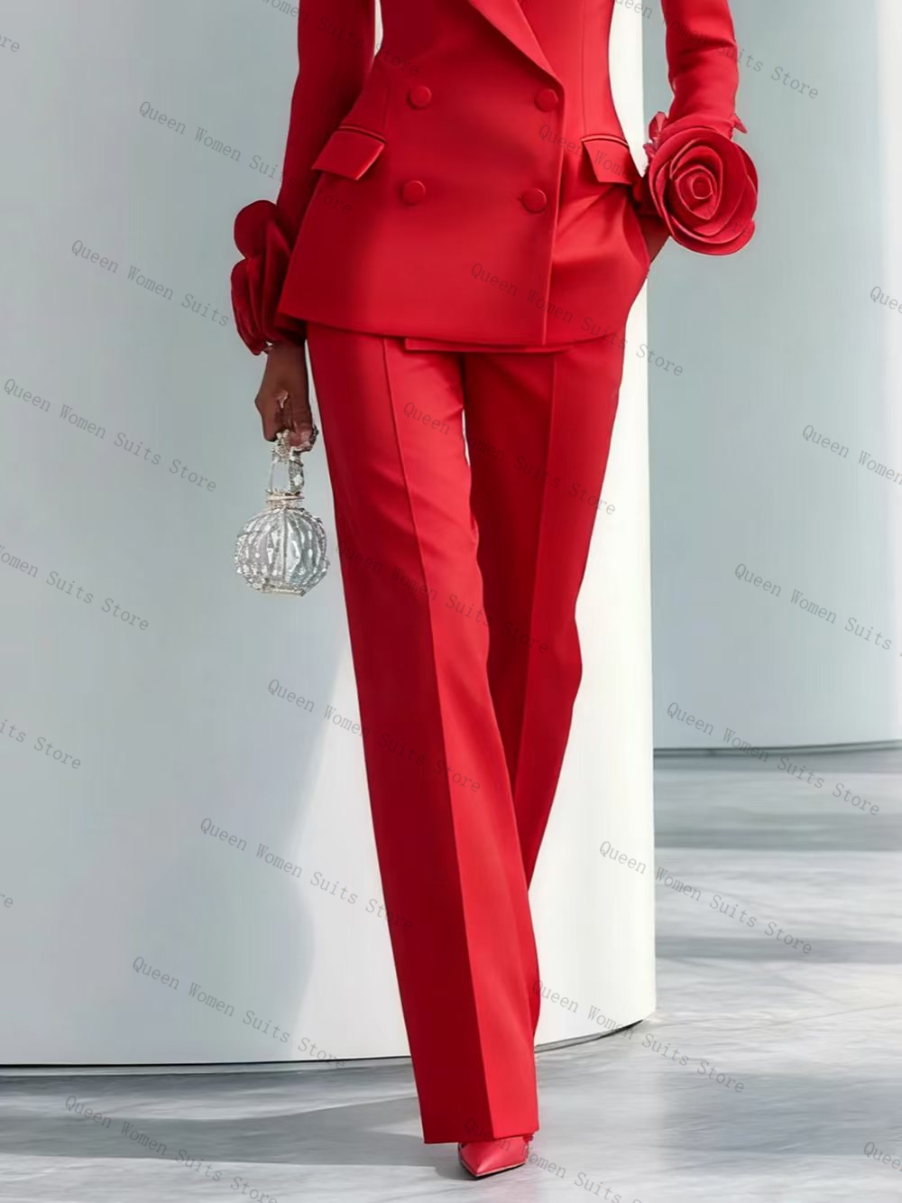 Luxo vermelho feminino terno c - Women Luxury Formal Wear avaliação e preço