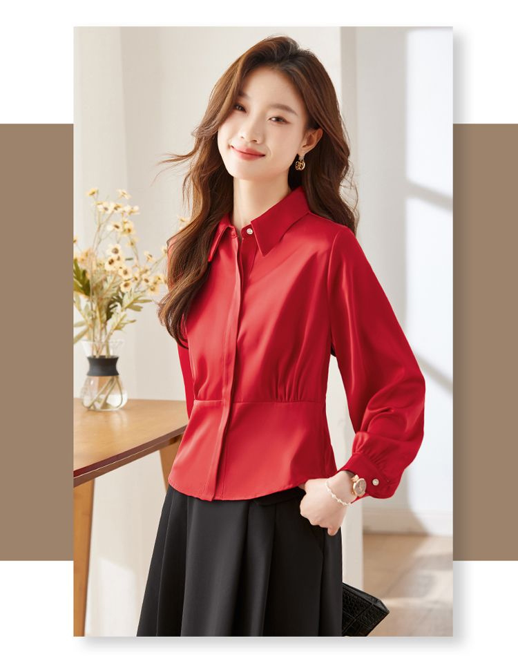 Camisas de manga comprida femi - Women Formal Blouses For Evening Wear avaliação e preço