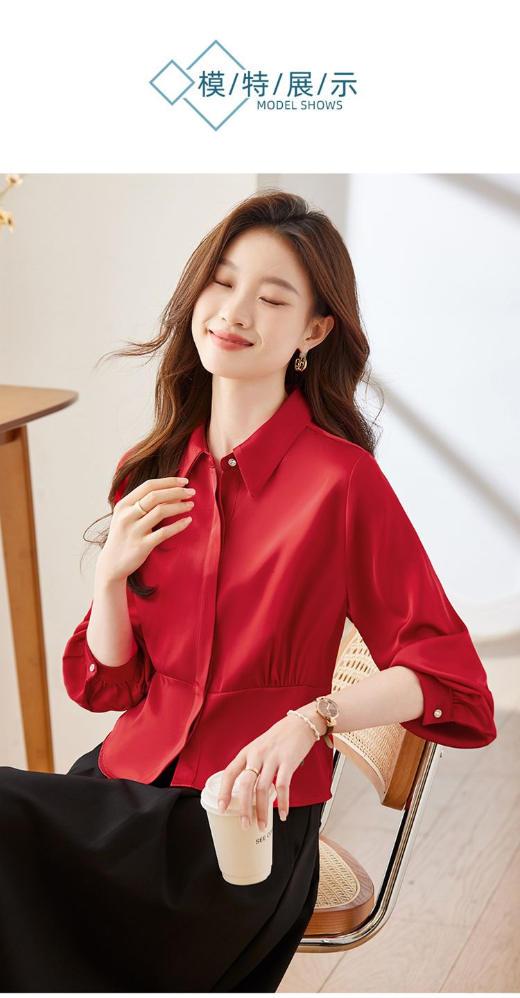 Camisas de manga comprida femi - Women Formal Blouses For Evening Wear avaliação e preço