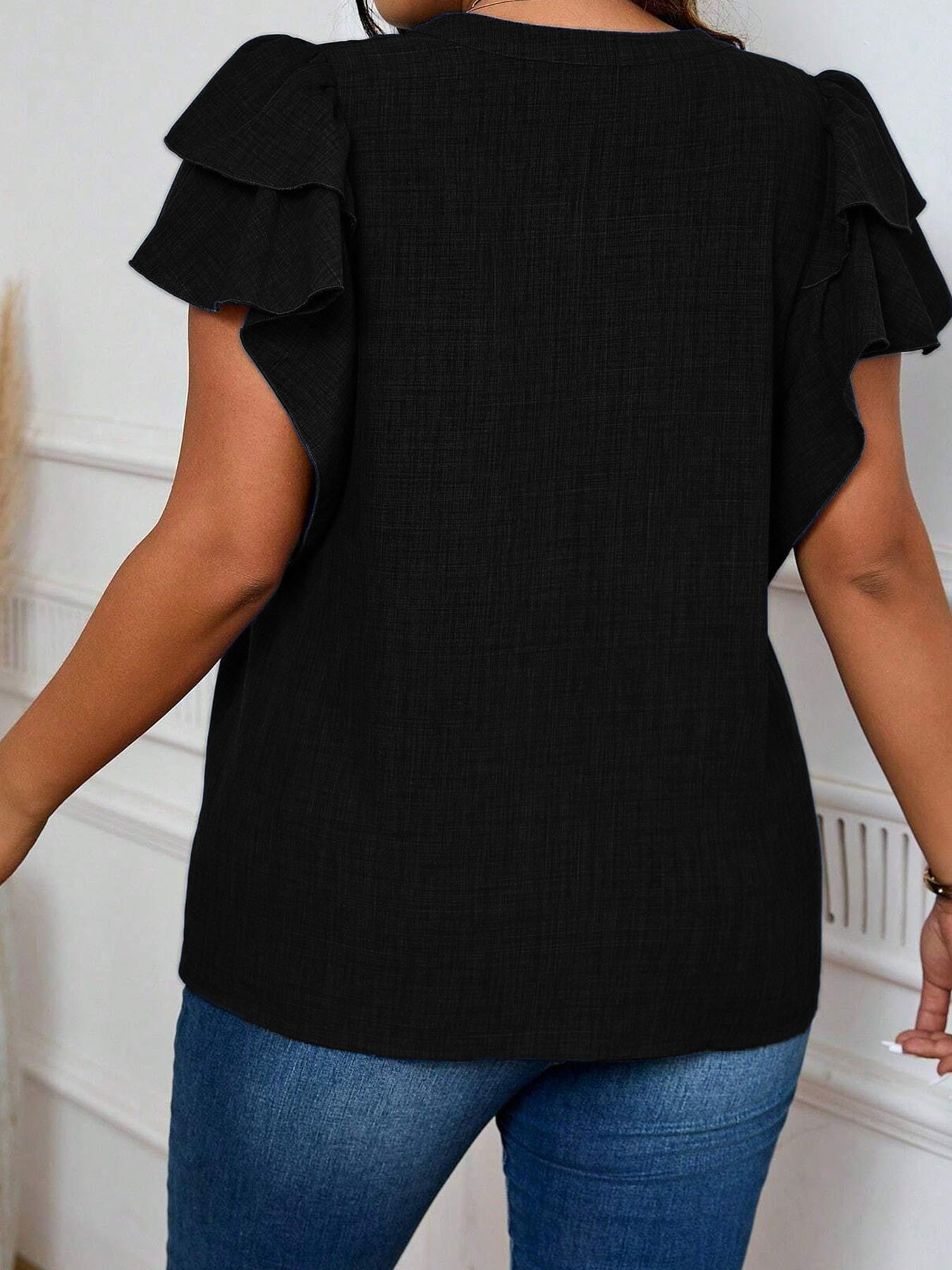 Blusa Feminina Plus Size Elega - Women'S Formal Wear Blouse avaliação e preço
