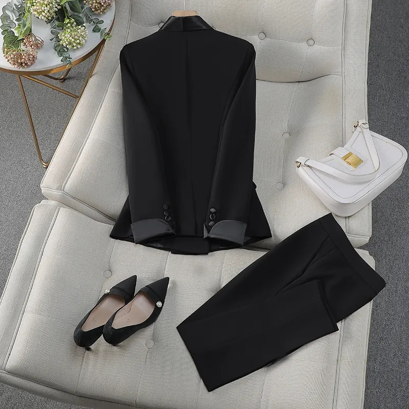 Elegante vermelho preto femini - Women Formal Wear With Black Blazer avaliação e preço