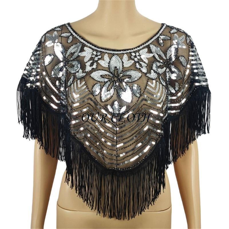 feminina xale bordado contas c - Women Formal Event Wear avaliação e preço