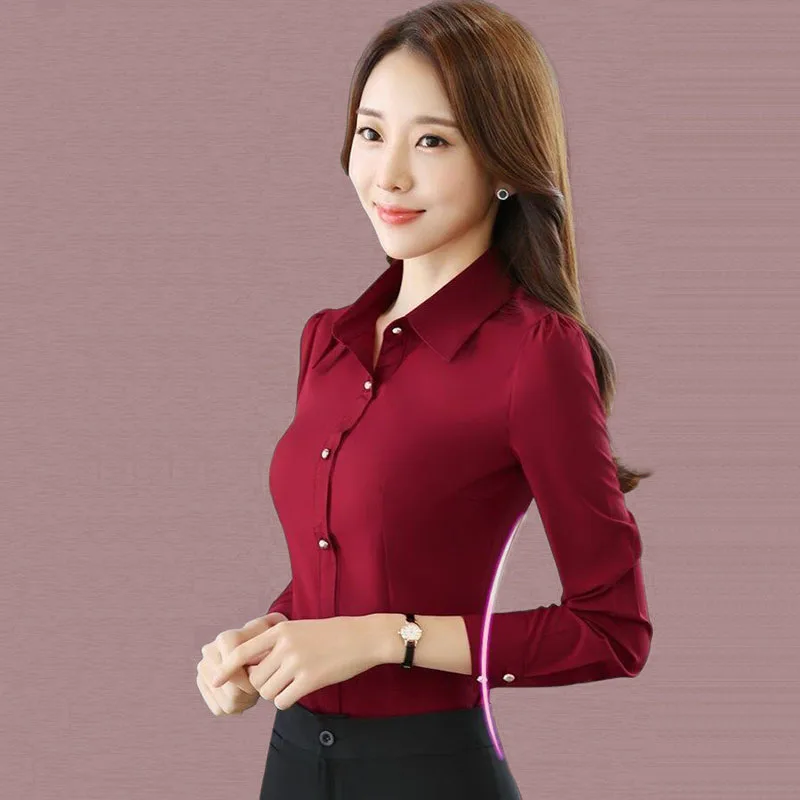 Vermelho camisas de manga long - Women'S Formal Wear Suits avaliação e preço