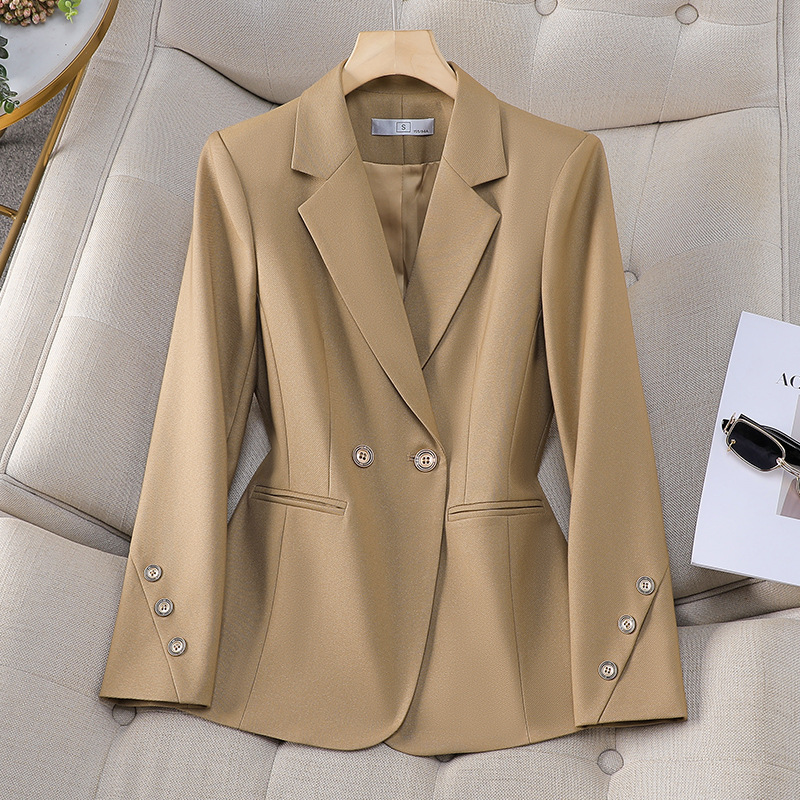 Blazer feminino de cor sólida  - Women Formal Wear With Black Blazer avaliação e preço