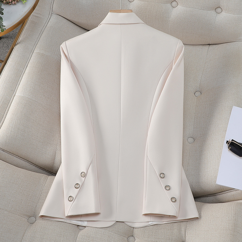 Blazer feminino de cor sólida  - Women Formal Wear With Black Blazer avaliação e preço