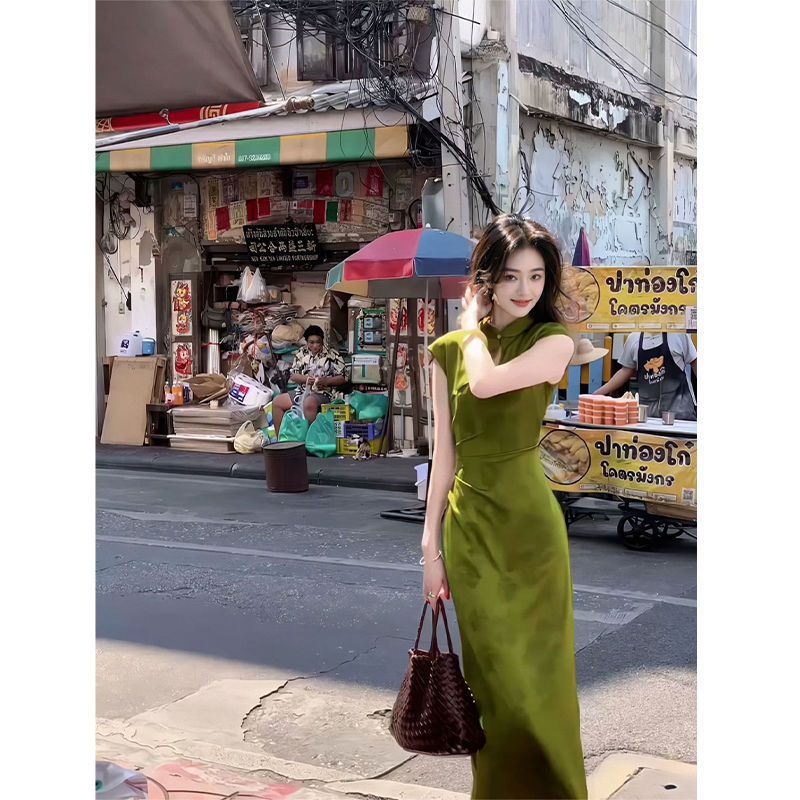 2024 novo estilo chinês verde  - Women'S Green Formal Wear avaliação e preço