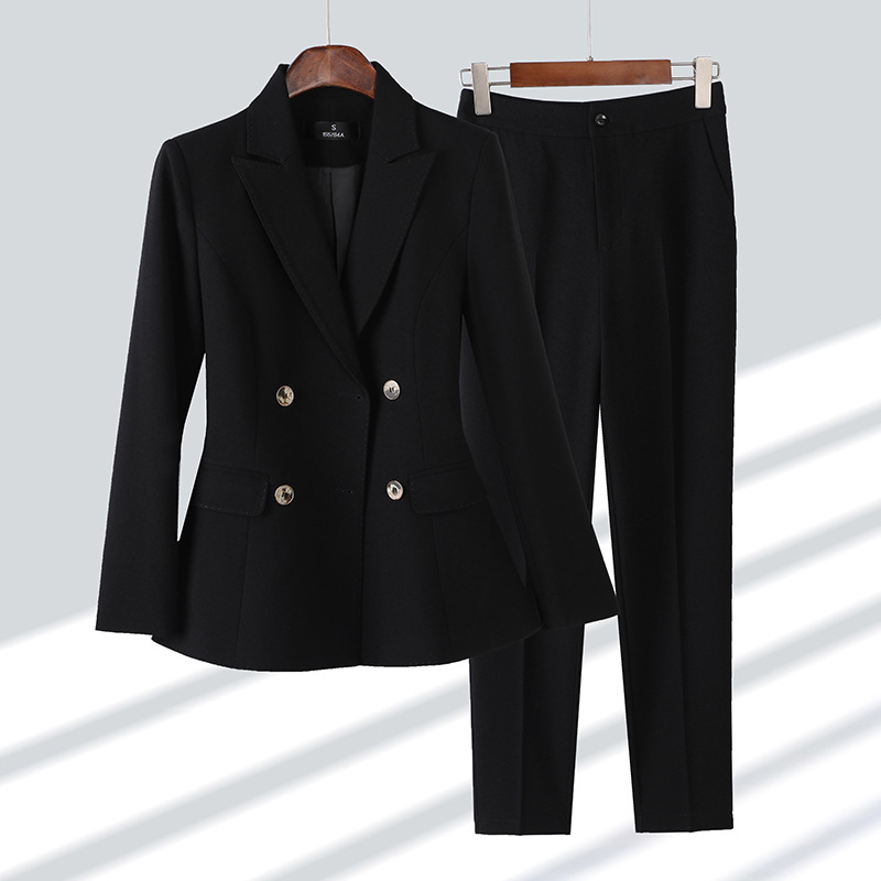 Moda senhoras calça terno form - Women Formal Wear With Black Blazer avaliação e preço