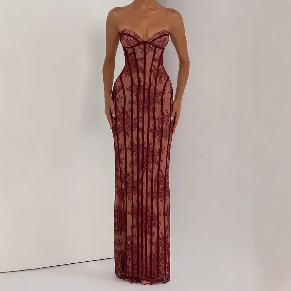 Vestido Maxi Bodycon Sem Alças - Formal Wear Women Us avaliação e preço