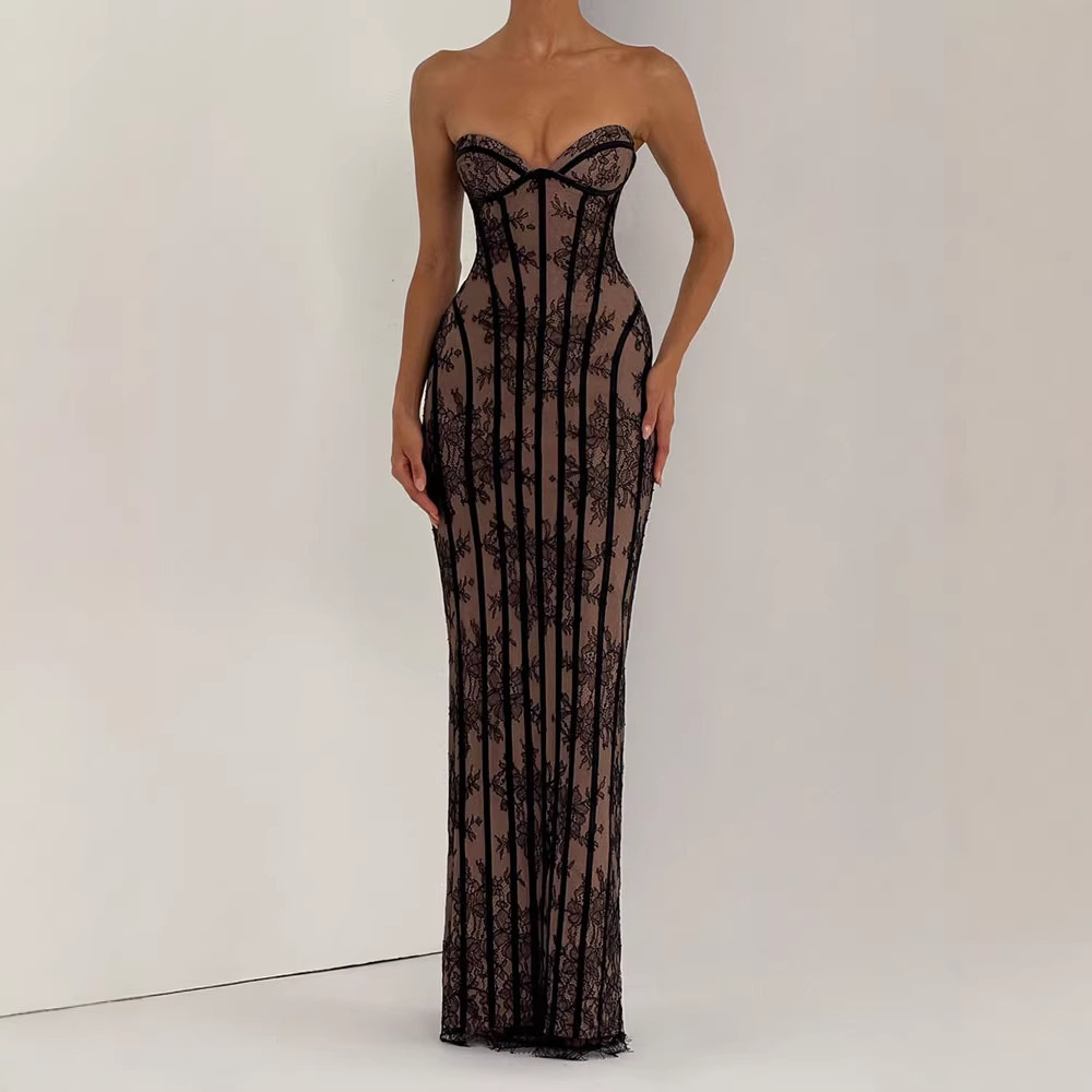 Vestido Maxi Bodycon Sem Alças - Formal Wear Women Us avaliação e preço