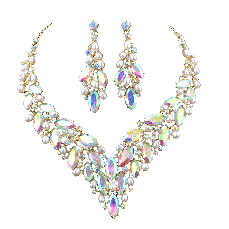 Delicate Golden Pearl Colar de - Pearl Necklace Set avaliação e preço