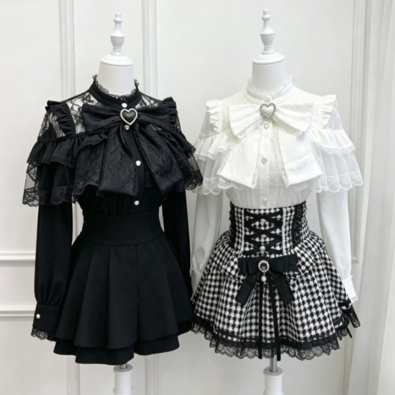 Blusa Kawaii Lolita Japonesa 2 - Women Formal Blouses For Evening Wear avaliação e preço